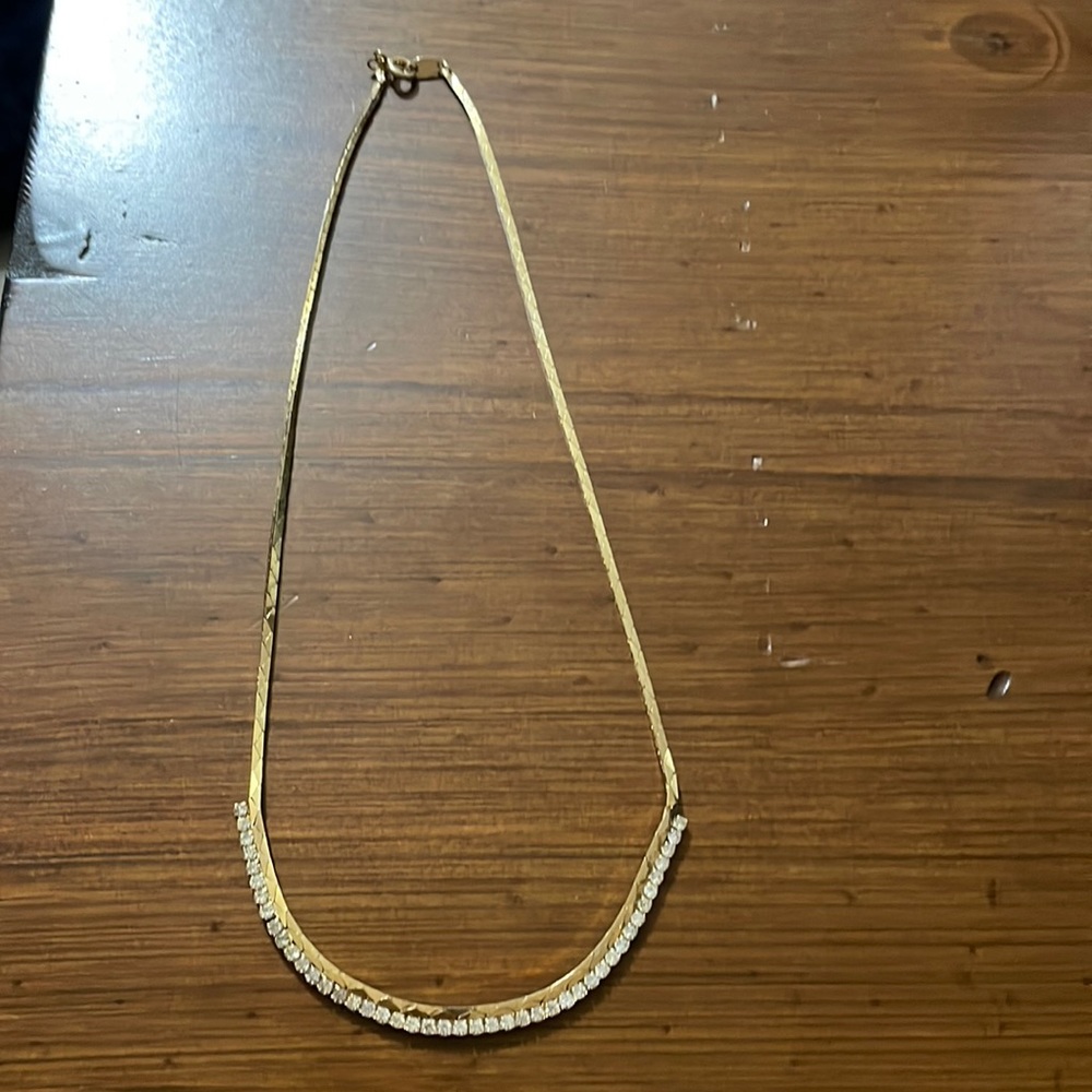 Vintage 90s gold necklace with topaz
